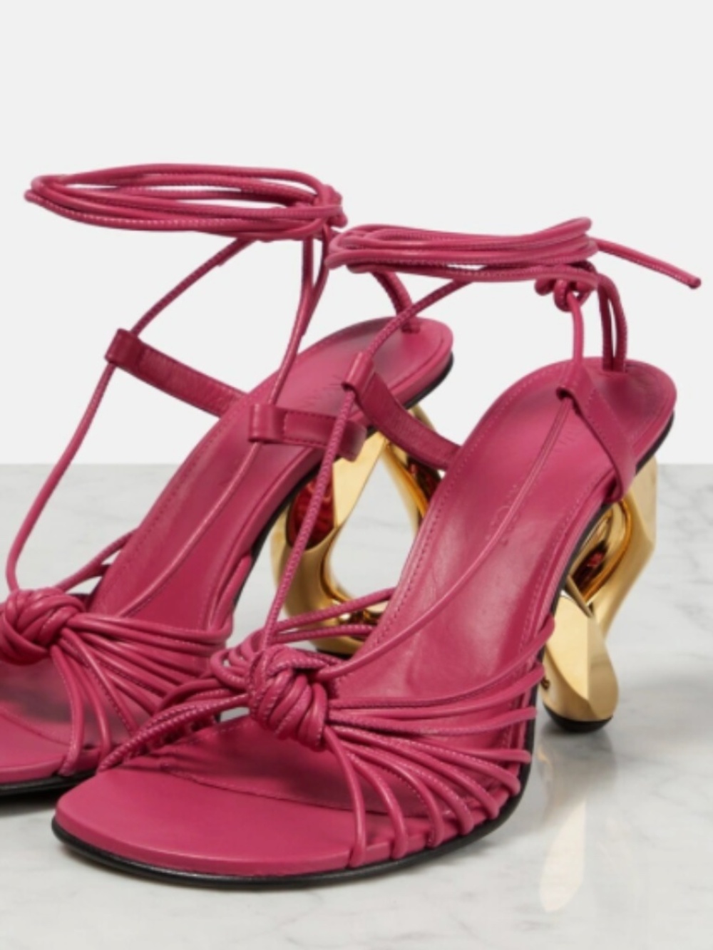 J.W. ANDERSON Leather Square Toe Heeled Sandals